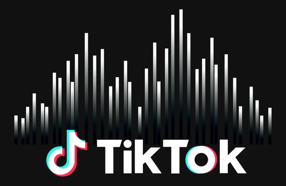 Sound amplitude bars on top of the Tik Tok logo