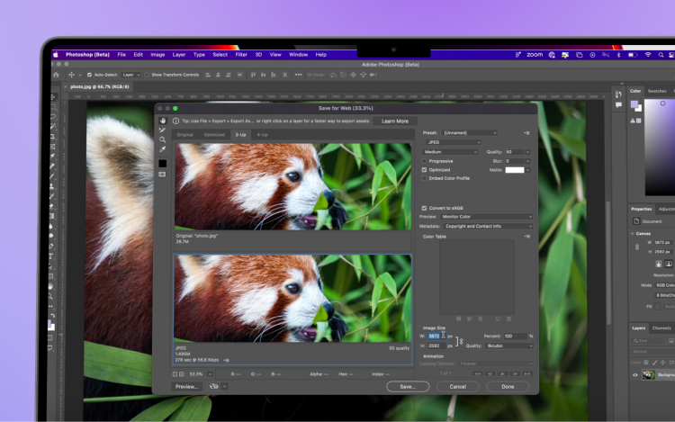 photoshop optimised images for better quality content, boosting website SEO