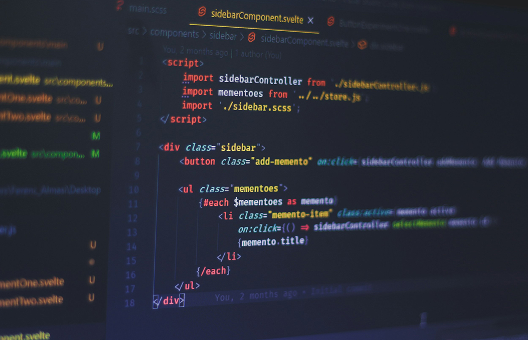 Photo of a computer screen showing outdated code