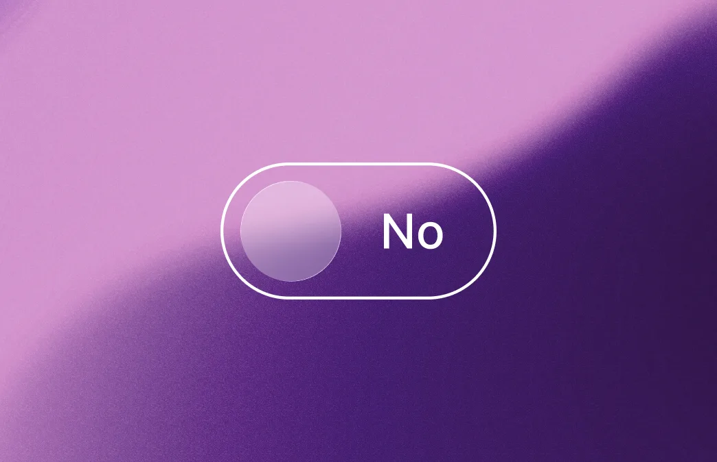 Pink image showing a yes and no toggle